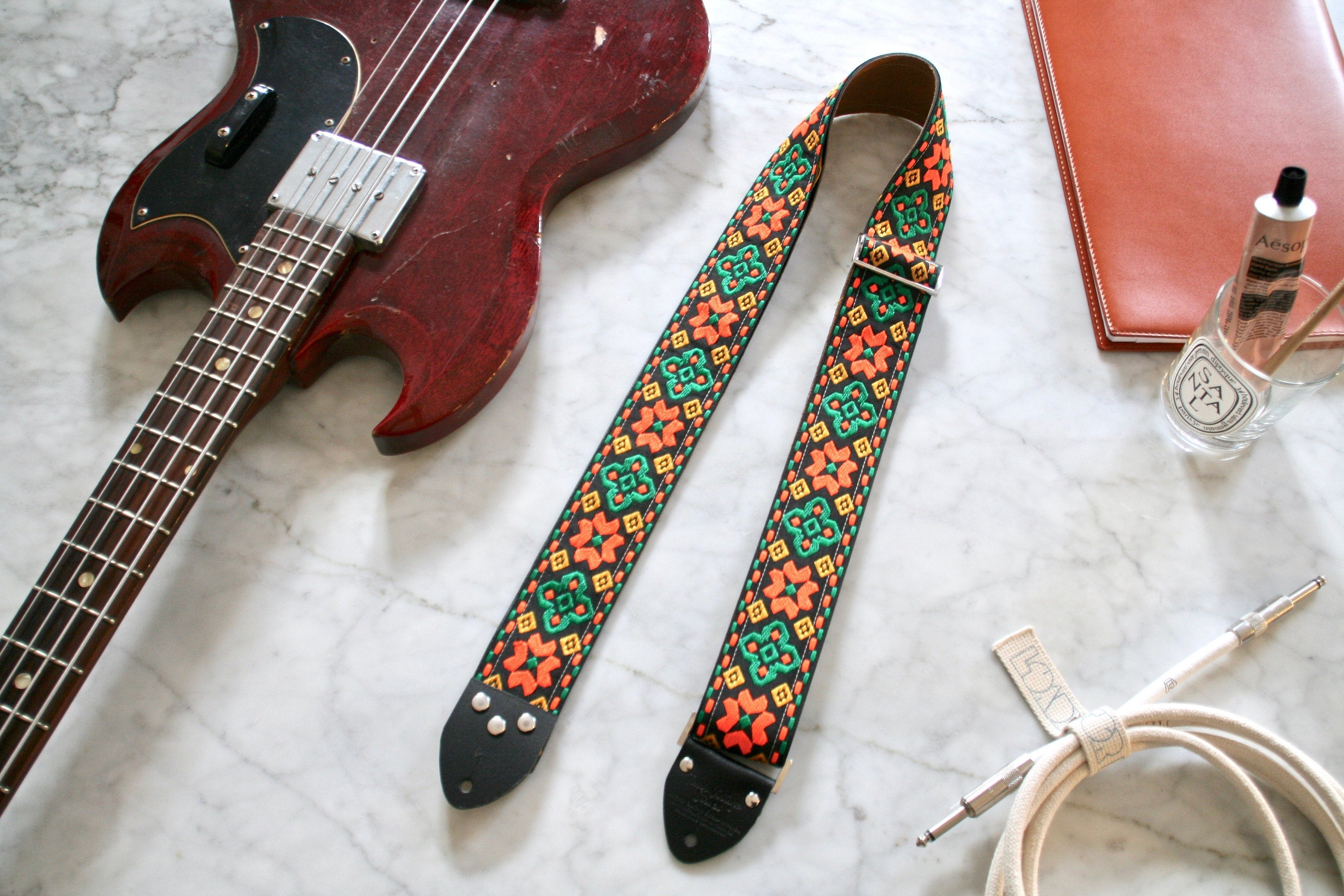 Orange 'Altamont' Guitar/Bass Hippie Strap – Tom's Vintage Straps