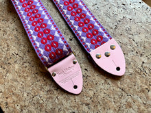 Load image into Gallery viewer, UNIQUE PIECE - Pink Boho &quot;Tom&#39;s Vintage Straps&quot; guitar/bass strap
