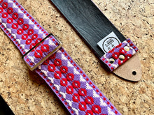 Load image into Gallery viewer, UNIQUE PIECE - Pink Boho &quot;Tom&#39;s Vintage Straps&quot; guitar/bass strap
