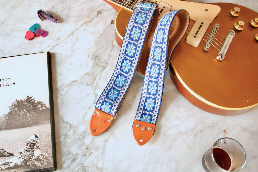 Blue 'Crossroads' Guitar/Bass Hippie Strap