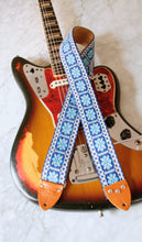 Load image into Gallery viewer, Blue &#39;Crossroads&#39; Guitar/Bass Hippie Strap
