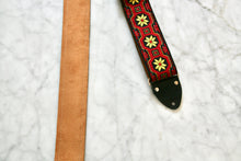 Load image into Gallery viewer, Red &#39;Snowflakes&#39; Guitar/Bass Hippie Strap
